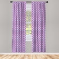 thumbnail image 2 of Ambesonne Art Deco Curtains, Circles and Dashes Pattern, Pair of 28"x95", Fuchsia Pink Grey, 2 of 4