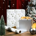 thumbnail image 2 of Cintas de papel de regalo con forma de copo de nieve dorado y plateado, 43 cm x 10 m, 2 of 7