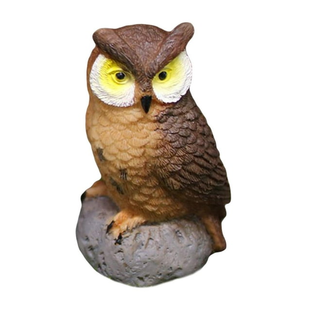 Mini búhos de resina, figuritas en miniatura, adorno de búho de jardín de hadas para casa de muñecas, maceta, Micro paisaje, decoración artesanal de Café