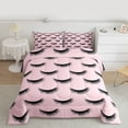 thumbnail image 2 of Castle Fairy Elegant Glitter Eyelash Bedding Comforter Set 2pcs for Teens Girls,Bling Makeup Twin Comforter Sets Microfiber,Black Pink Breathable Bedding Set,Breathable Home Decor,Reversible, 2 of 8