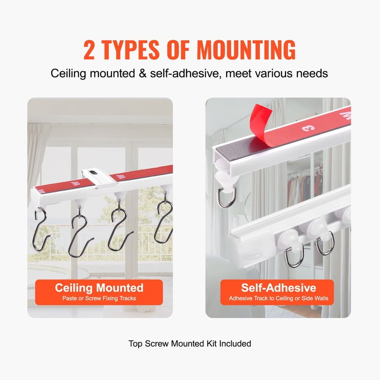 AsterOutdoor Sliding Curtain Track with Self-Adhesive Tape photo 2