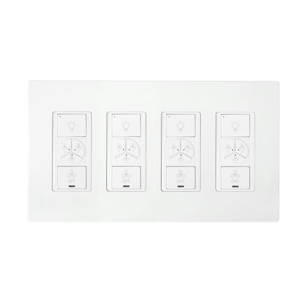 Smart Switch, 2 in 1 Fan Speed Control and Light On/Off Switch, 4 Gang