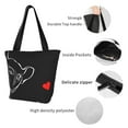 thumbnail image 4 of Fotbe French Bulldog Bolsa de Playa con Estampado, Bolsa de Hombro, Bolsa de Mano Espaciosa, Bolsa de Viaje Ligera, Bolsa de Compras Versátil, 4 of 6