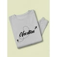 thumbnail image 3 of Vacation Mode Airplane Line Sweatshirt Women -Image by Shutterstock, Female Medium, 3 of 4
