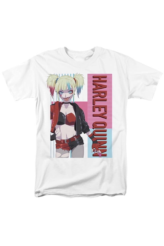 Isekai Harley Quinn Unisex Adult T Shirt, White, Large