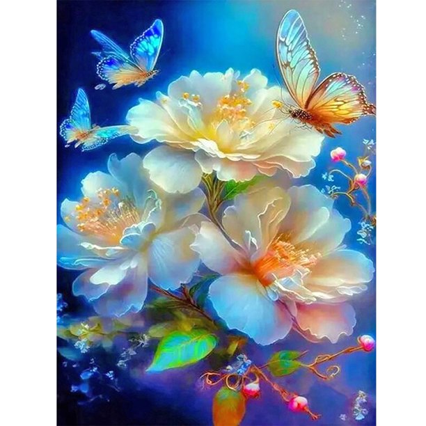 5D DIY Taladro Diamante Pintura Mariposa Kit Del 30x40cm
