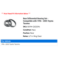 thumbnail image 2 of Rear Differential Bearing Set - Compatible with 1996 - 2005 Toyota Tacoma 1997 1998 1999 2000 2001 2002 2003 2004, 2 of 2