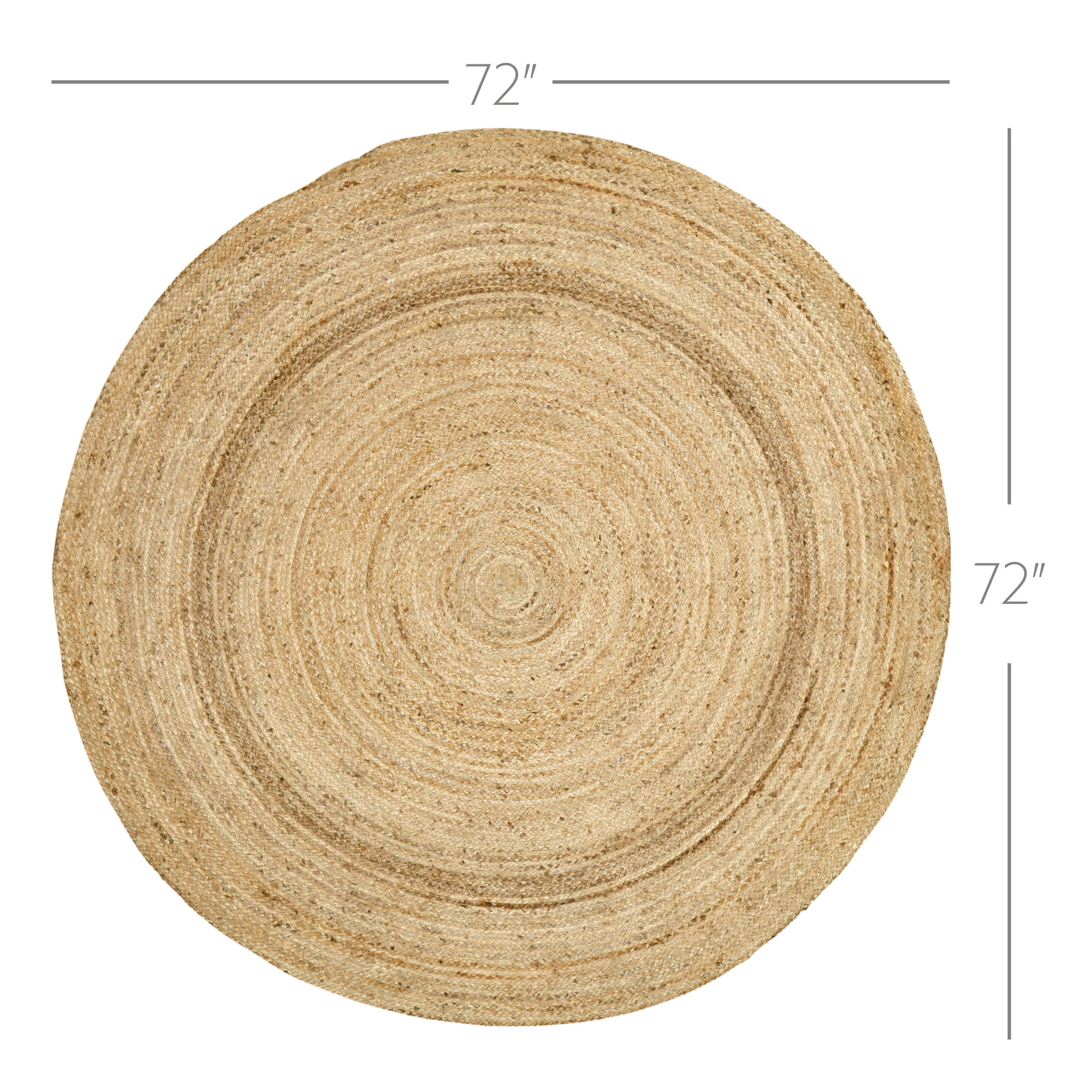 VHC Brands Farmhouse Coastal Flooring Harlow Natural Jute Area Rug w/Non-Slip Pad- 3' Round, Tan