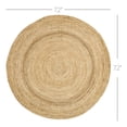 thumbnail image 2 of VHC Brands Farmhouse Coastal Flooring Harlow Natural Jute Area Rug w/Non-Slip Pad- 3' Round, Tan, 2 of 7