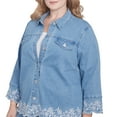 thumbnail image 4 of Alfred Dunner Womens Plus-Size Denim Floral Embroidered Jacket, 4 of 4