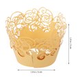 thumbnail image 4 of 60pcs Cupcake Wrappers Cake Wrappers Hollow out Pattern High Temperature Resistance for Cake (Golden), 4 of 8