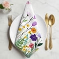thumbnail image 2 of Spring Floral Cloth Napkins, Butterflies Botanical Farmhouse Washable and Reusable Dinner Napkins Set of 8, Table Napkin for Kitchen Party Birthday Wedding Hotel Housewarming 20"x20", 2 of 9
