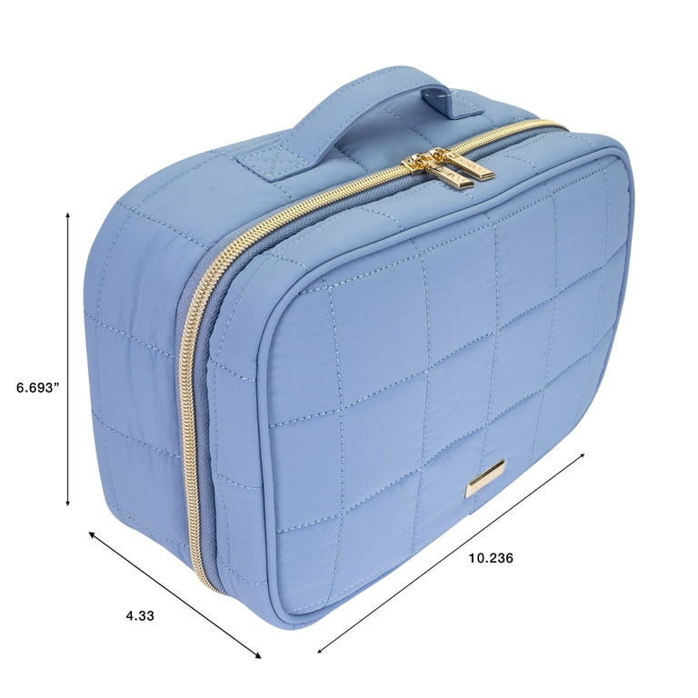 conair travel makeup bag Double Zip Organizer - Toiletry - Bag - Travel Makeup Bag - Makeup Organizer - Gifts for women theres plenty of space for your must Conair Navy Caviar-Textured Train Case,