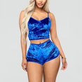 thumbnail image 1 of Conjunto de Pijama de terciopelo para mujer, Sexy ropa de dormir con tirantes finos, pantalones cortos de terciopelo, 2 piezas, 1 of 4