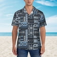 thumbnail image 2 of Logiee Snowflake Vintage Pattern Print Mens Hawaiian Shirts,Loose-Fit Short Sleeve Button Down Tropical Aloha Beach Shirt,Summer Vacation Wedding Tops,XX-Large, 2 of 7