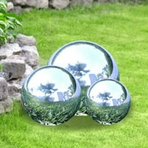 WRITWAA Large Shiny Balls Gazing Globe Stainless Steel Outdoor Decoration Kitchen 1Pack