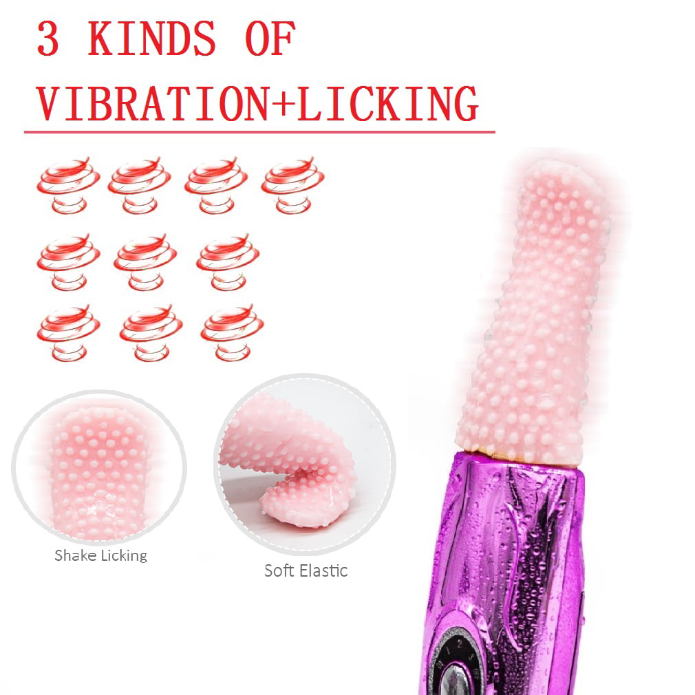 Whisper Silent Tongue Licking Dildo Vibrators, Vibrating Clit Nipple Stimulator Adult Toys Sex Clitoris Stimulator Clitoral for Female Women image