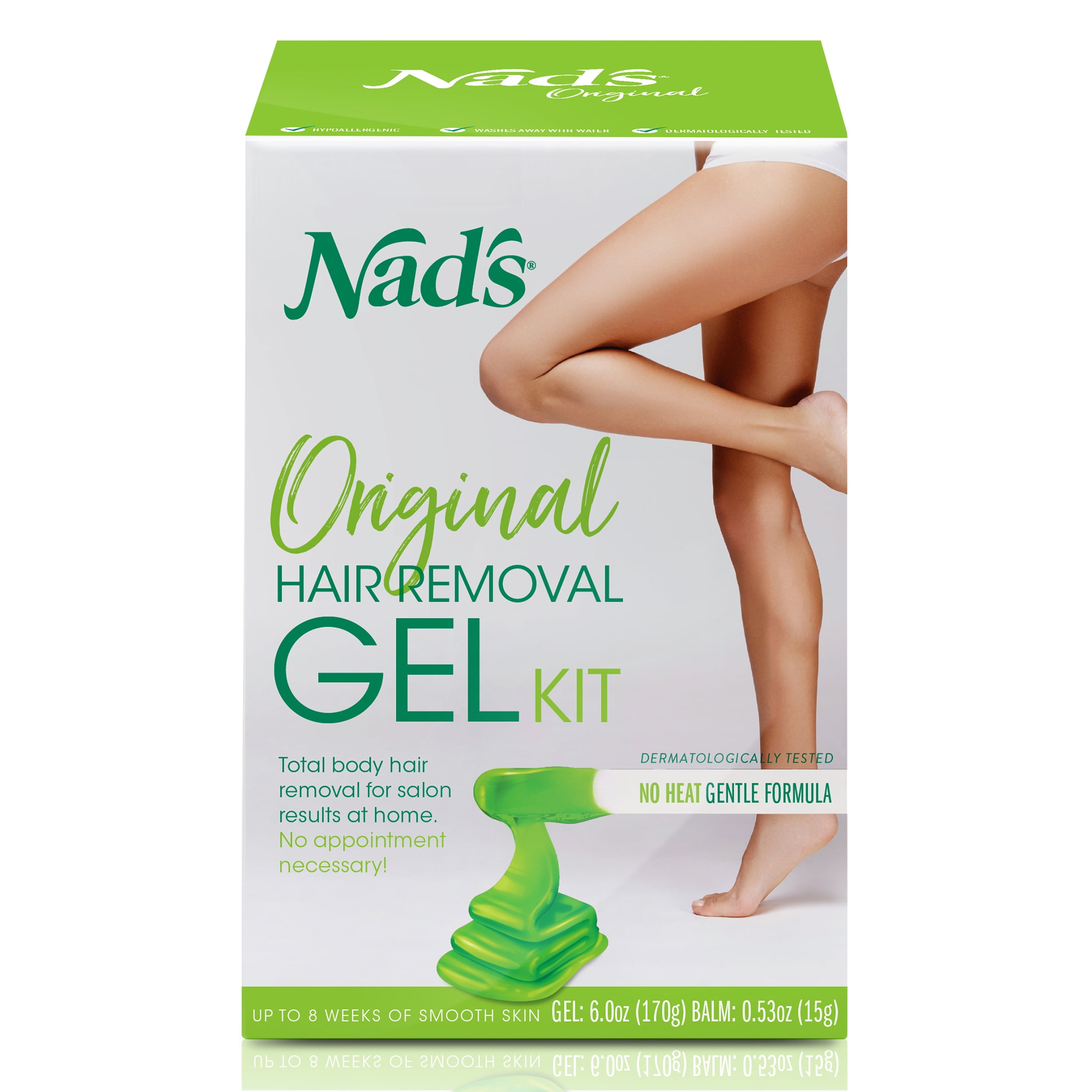 Nad's Natural Hair Removal Gel Wax Kit, 6oz 