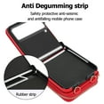 thumbnail image 6 of Allytechgroup Galaxy Z Flip 4 Wallet Case with Shoulder Strap & Hand Wrist, Premium PU Leather Anti-Scratch Zipper Pocket with Cards Slots Bumper Shockproof Phone Case for Girls Women, Red, 6 of 11