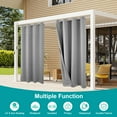 thumbnail image 4 of SHANNA 4 Panel Outdoor Curtains, Waterproof Windproof UV Protection Blackout Curtains with Eyelets, 3D Textured Pattern for Garden, Pergola, Balcony, Gray, 52 X 84 inch, 4 of 11