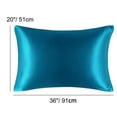 thumbnail image 6 of PiccoCasa Satin Pillowcases for Skin Set of 2, Zipper Closure Peacock Blue King, 6 of 7