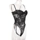 thumbnail image 3 of Mono sexy de encaje con encanto mono suave con tirantes para mujer, S, negro Vogacara XX000118-02, 3 of 7