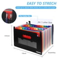 thumbnail image 5 of CASAON 2 pack Accordian File Organizer, Expanding Folder 24 Pockets with Expandable Cover A4 Letter Size Box, Portable Document Organizer - Black, 5 of 7