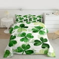 thumbnail image 2 of jejeloiu Cute Leaves Clover Full Size Comforter Sets,St.Patrick Day Bedding Comforter Set,Green White Bedding Sets For Boys Girls,Luxury Bedroom Decor Reversible,3-Piece, 2 of 8