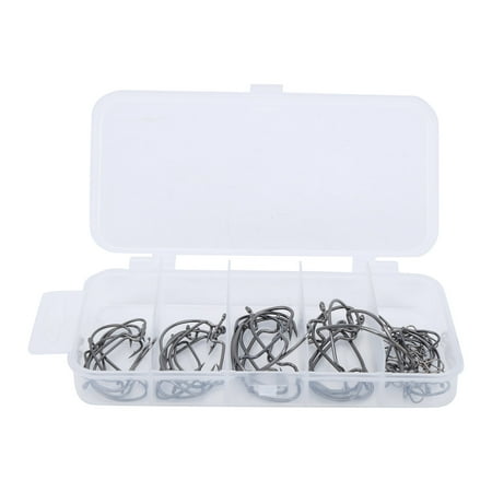 1Box Alloy Steel Wide Belly Crank Hook Set Sharping Worm Hook Kit Fishing Accessory