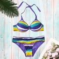 thumbnail image 2 of QURATI Swimwear Swimsuit Bikini Set Swimwear Women Beachwear Brazilian up Purple XL, 2 of 5
