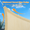 thumbnail image 6 of Tcbosik 10' x 10' x 14' Triangle Sand Sun Shade Sail Canopy Sunshade for Outdoor Patio Garden Backyard, Sand Color, 6 of 7