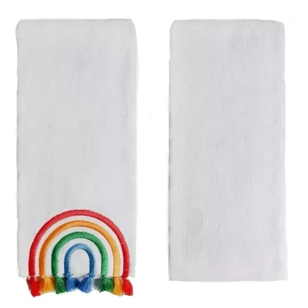 Celebrate Valentine'S Day White Monogram Cotton Plush Bath Hand Towels Rainbow