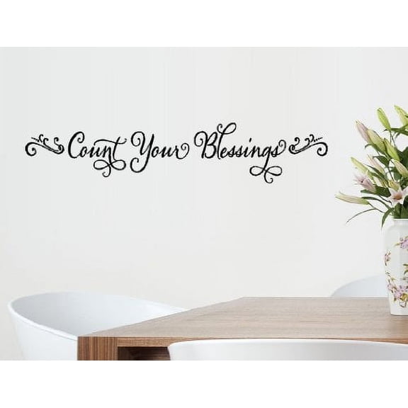 COUNT YOUR BLESSINGS #2 ~ WALL DECAL, HOME DECOR 6" X 30"