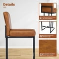 thumbnail image 3 of Studyset Counter Height 24" Bar Stools, Modern Industrial Faux Leather Barstools with Back and Metal Frame, Upholstered Bar Chair Stools for Kitchen Island, 3 of 7