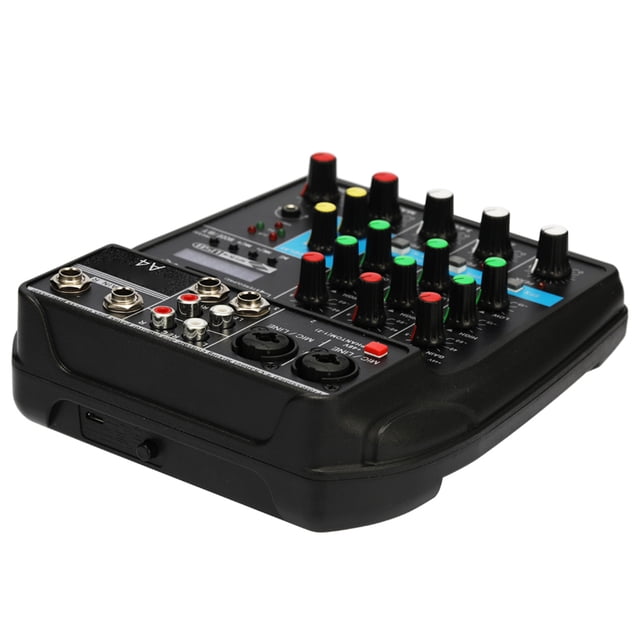 Mixing TU04 BT Sound Mixing Console Record 5V 2A Phantom Power Monitor AUX Paths Plus Effects 4 Channels Audio Mixer with USB