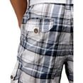 thumbnail image 6 of X RAY JEANS Mens Belted 18" Inseam Below Knee Long Cargo Shorts, Plaid Blue/White, 36, 6 of 8