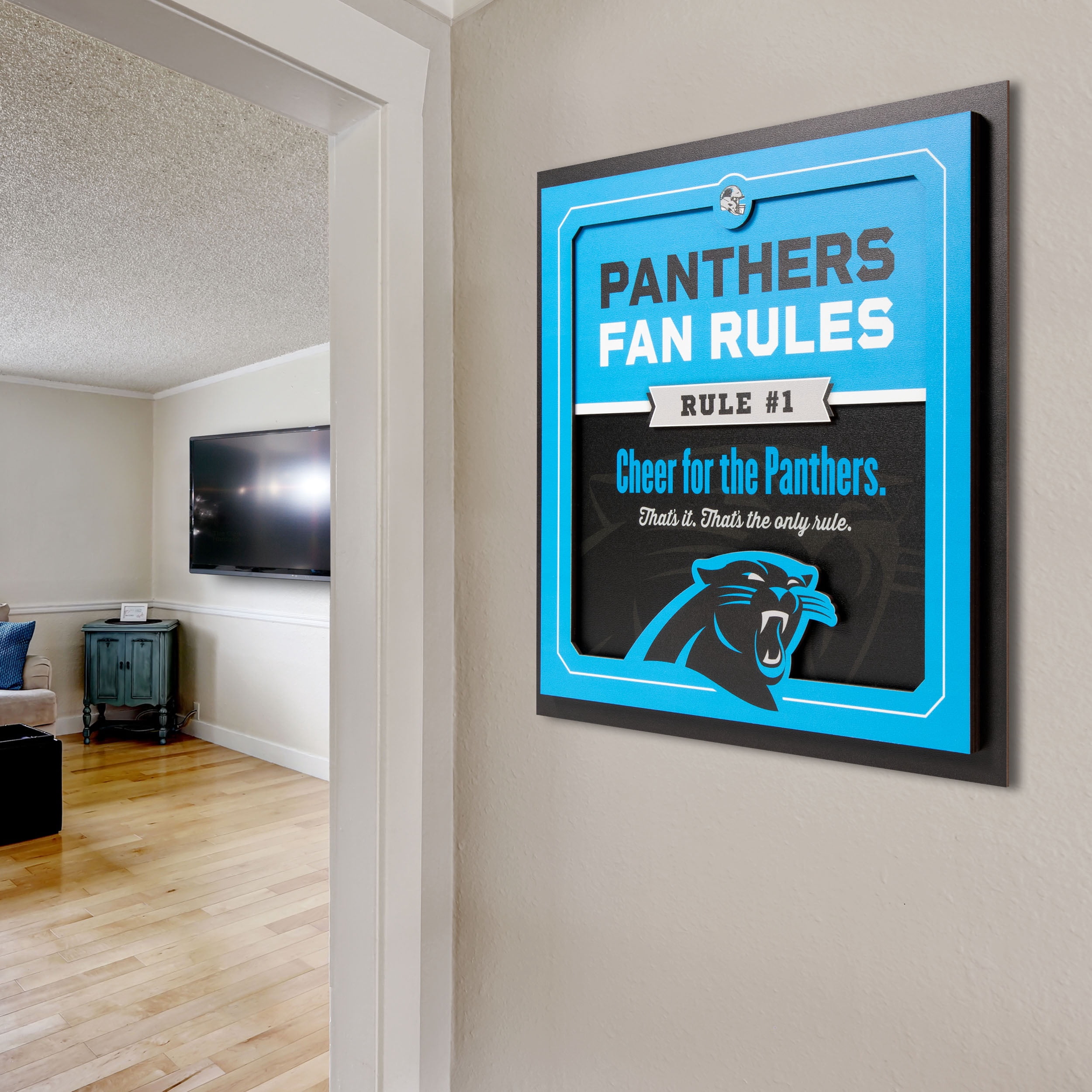 YouTheFan NFL Carolina Panthers Fan Rules 3D Wall Art