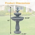 thumbnail image 6 of Alukang 41" Italian Outdoor Water Fountain, 3-Tier Garden Fountains and Waterfall with Pump & Pineapple Finial, Freestanding Resin Waterfall Fountain Feature for Patio,Backyard,Home Decor, Gray, 6 of 8