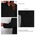 thumbnail image 4 of Chaqueta de pana de largo medio con botones en la parte delantera y detalle de paneles, hombros caídos y mangas largas - Negro XL, 4 of 5