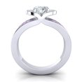 thumbnail image 4 of Diamond-Capitals 2.35 Carat Wonderful Natural Diamond Amethyst Gemstone Proposal Ring for her Solid 14K White Gold Size 8.5, 4 of 8