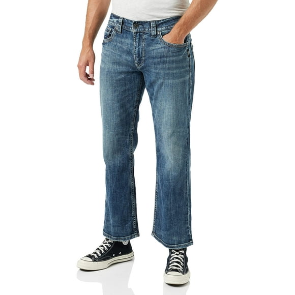 Silver Jeans Co. Men's Gordie Loose Fit Straight Leg Jeans, Medium Vintage, 30W x 30L