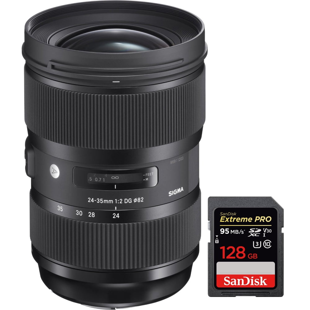 Sigma 24 35mm F2 Dg Hsm Standard Zoom Art Lens For Canon Slr Ef Cameras 5854 With Sandisk Extreme Pro Sdxc 128gb Uhs 1 Memory Card Walmart Com Walmart Com