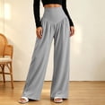 thumbnail image 5 of Women’s High Waist Yoga Pants Lightweight Wide Leg Sport Bottoms with Pockets Casual Loose Outdoor Fitness Trousers, 5 of 8
