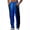 Dark Blue, variant on Open Bottom Sweatpants Men Big and Tall Elastic Waist Pants Drawstring Sweat Pant Colorblock Fall Trouser with Pockets Wine XL