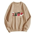 thumbnail image 4 of Christmas Sweatshirt Women Plus Size Novelty Graphic Pullover Sweater Tops Autumn Winter Long Sleeve Sweatshirt for Women Loose Casual Crewneck Top Stylish Clothes 01-Khaki XL, 4 of 4
