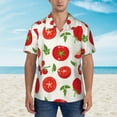 thumbnail image 4 of Kll Men'S Hawaiian Shirt Short Sleeve Button Down Beach Shirts-Fresh Red Tomato, 4 of 8