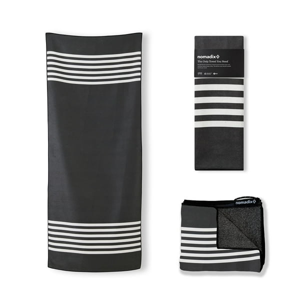Toalla Nomadix Original Poolside, negra, 72,5 x 30 cm, absorbente
