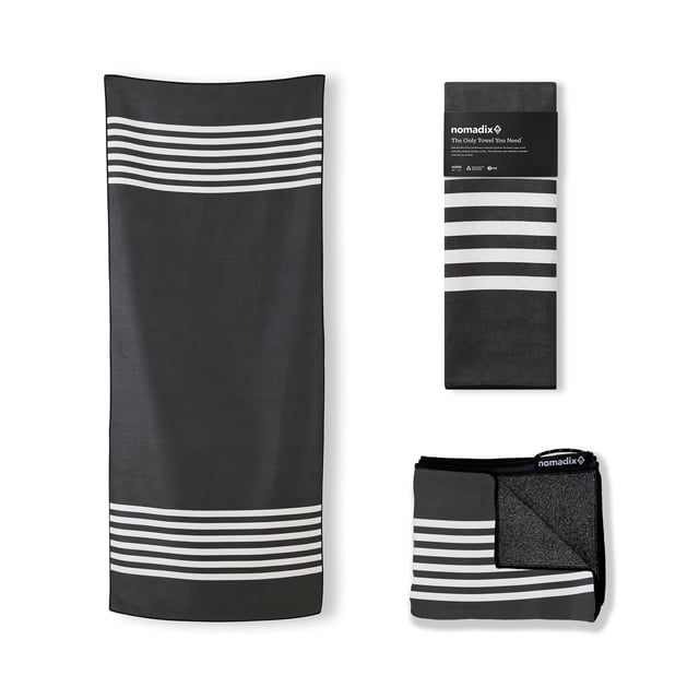 Toalla Nomadix Original Poolside, negra, 72,5 x 30 cm, absorbente