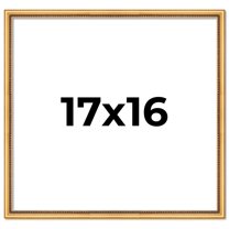 17x16 Frame Beaded Gold Solid Wood Picture Frame | 0.75 Inches Moulding Width | Liscio Oro
