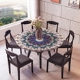 thumbnail image 2 of GUOOL Elastic retro tablecloth garden tablecloth round tablecloth for oval round table I 1.2m, 2 of 9